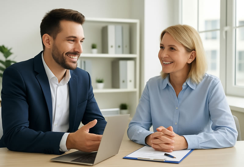 Person consulting with a timeshare advisor