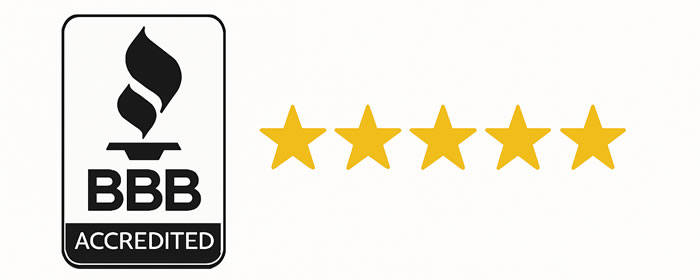 BBB accredited business and 5-star rated service